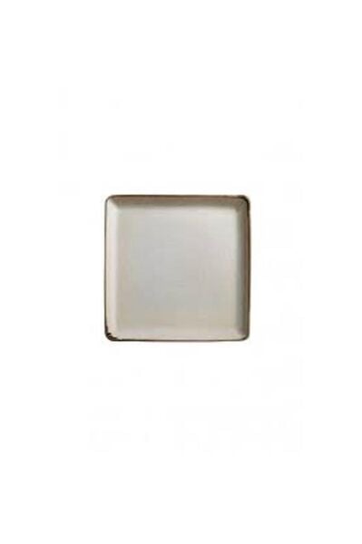 Ahşap Ayaklı Pearl Kare 19 cm Servis Tabağı Tarçın 9 cm