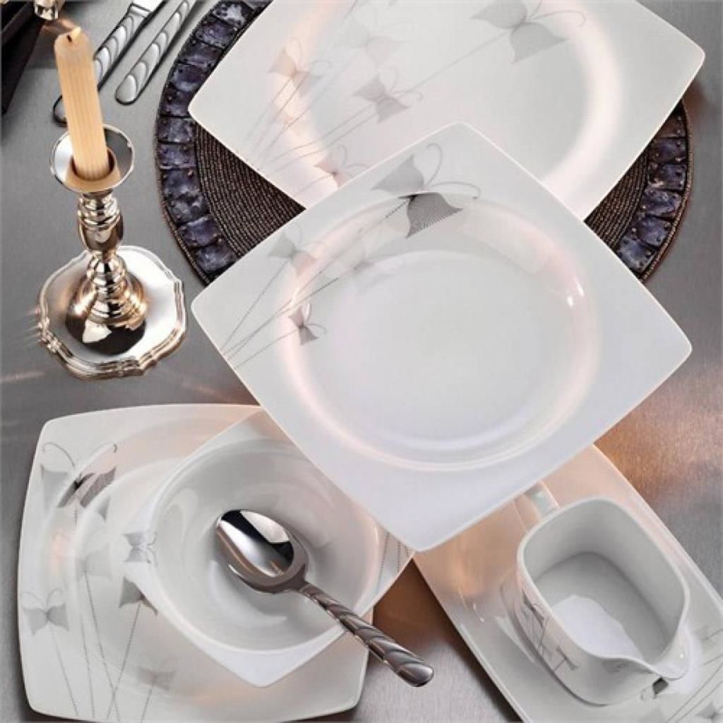 Kütahya Porselen Aliza Bone 12 Kişilik 83 Parça 25120 Desenli Yemek Takımı