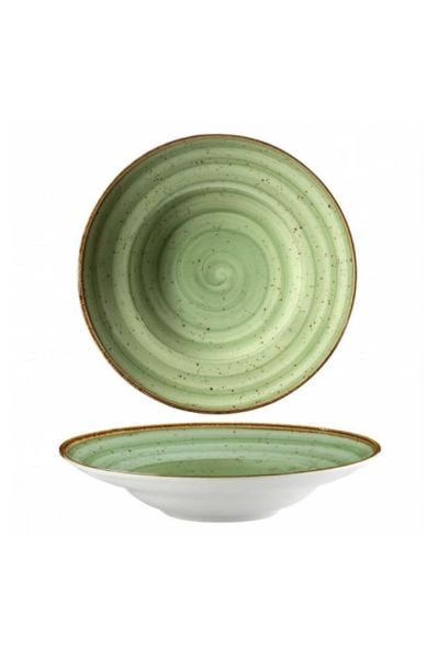Kütahya Porselen Atlantis Corendon 18 cm Spagetti Tabak Yeşil
