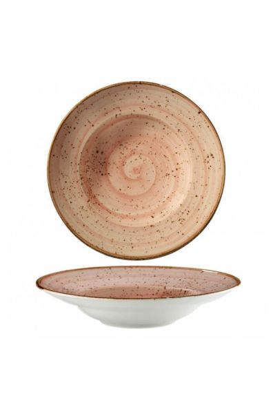 Kütahya Porselen Atlantis Corendon 18 cm Spagetti Tabak Pembe