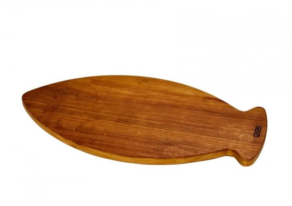 Lava Ahşap Balık Servis Tahtası 24x47 cm, İroko Ağacı