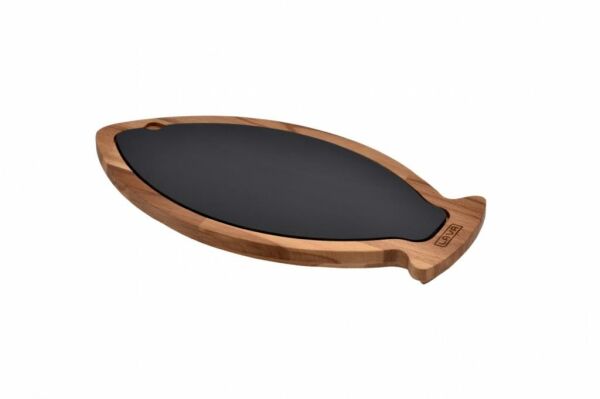 Lava Ahşap Servis Tabağı Porselen Zeminli 23x35 cm İroko Ağac