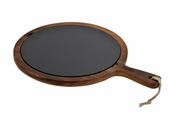 Lava Porselen Plakalı Servis Tahtası 30,8 cm, İroko Ağacı