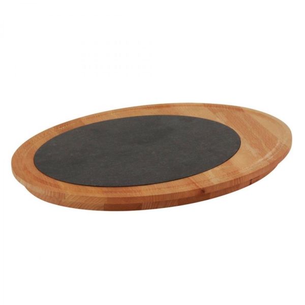 Lava Porselen Plakalı Oval Ahşap Et Tahtası 20x30 cm