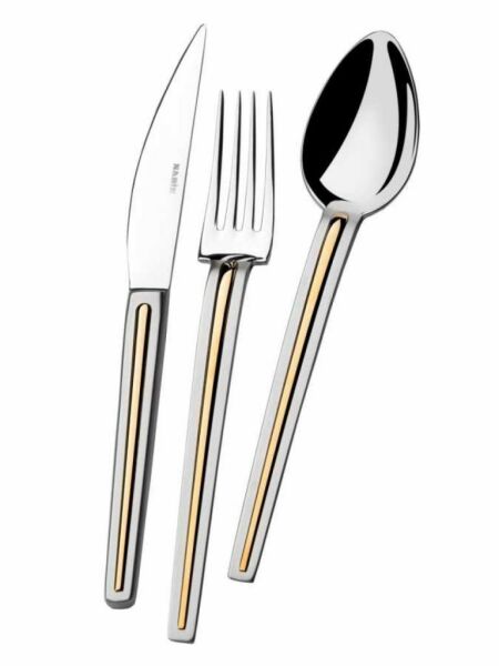 Narin Elegant Serisi Mat Altın Desenli Çatal,Kaşık,Bıçak Seti 89 Parça Sandık Set