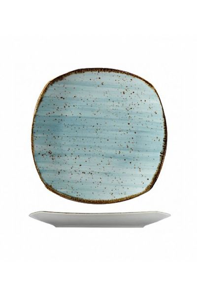 Kütahya Porselen Atlantis Prizma 23 cm Mavi Servis Tabağı Tabak 2 li