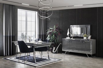 Asos Gri Yemek Odası
