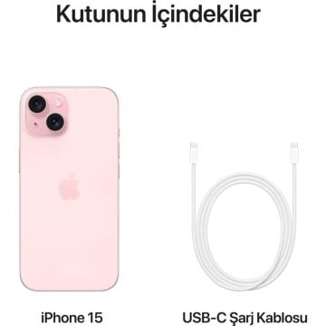 Apple iPhone 15 256 GB Pembe Cep Telefonu (Apple Türkiye Garantili)