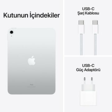 Apple iPad 10.Nesil 64GB 10.9  Wi-Fi Gümüş Tablet (Apple Türkiye Garantili)