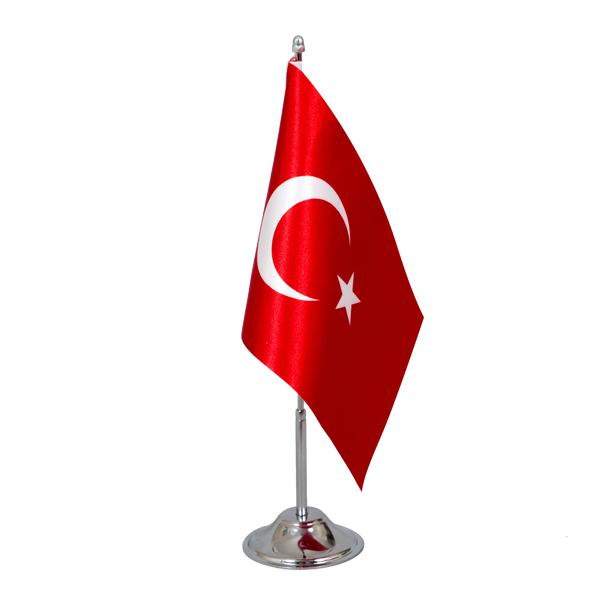Türk Masa Bayrağı Direkli 15x22,5 cm