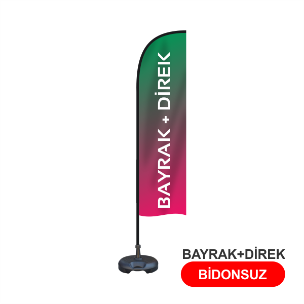 Özel Tasarımlı Yelken Bayrak 75x300 cm (Bayrak+Direk)