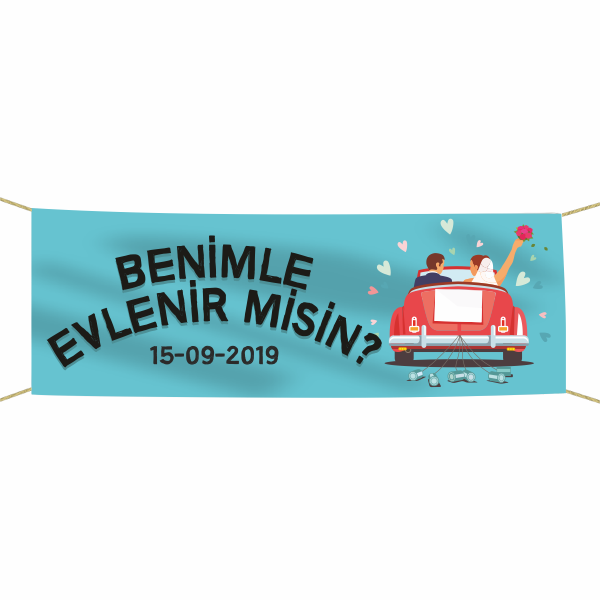 Benimle Evlenir misin? Kumaş Pankart