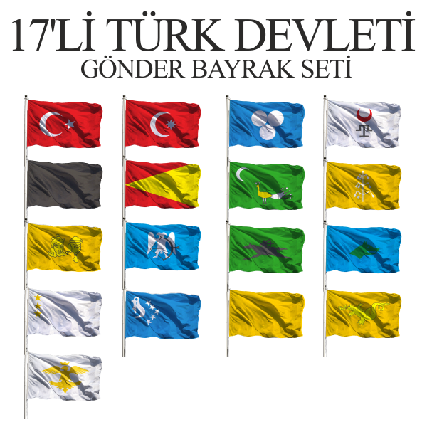 17'li Türk Devletleri Seti 50x75 - Sopalı