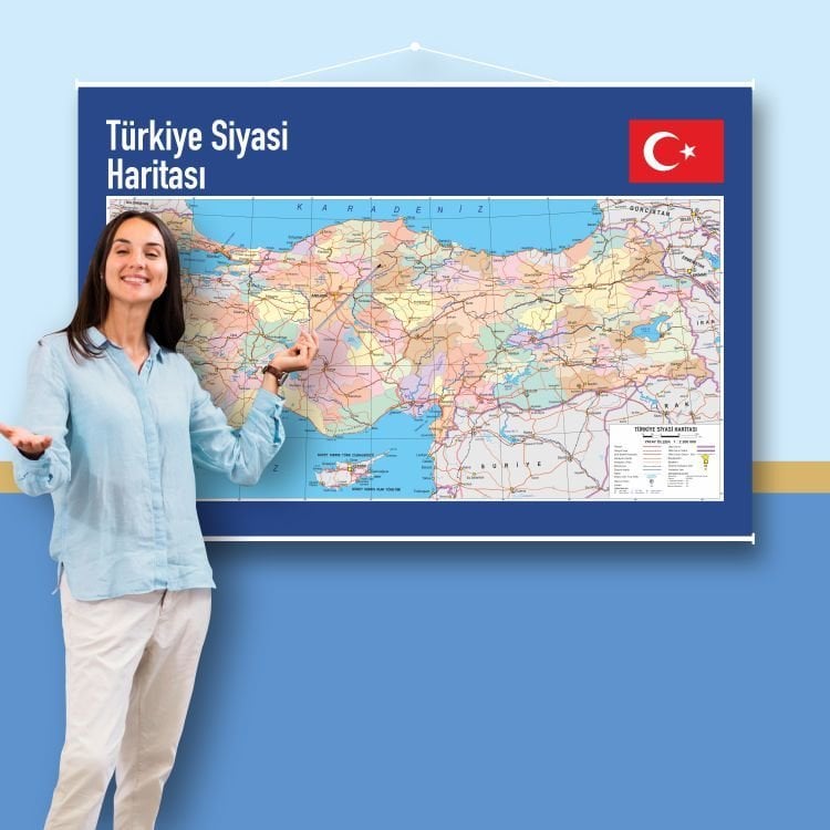 Türkiye Siyasi Haritası 100X150
