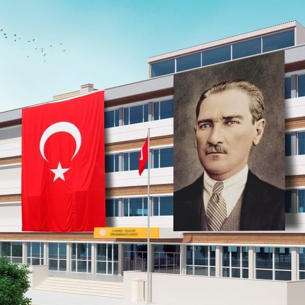 600x900 Atatürk Posteri ve Türk Bayrağı Raşel Kumaş-3