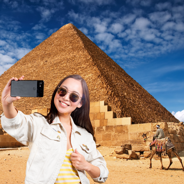 Selfie Piramitler Kumaş Pankart 150x250 cm