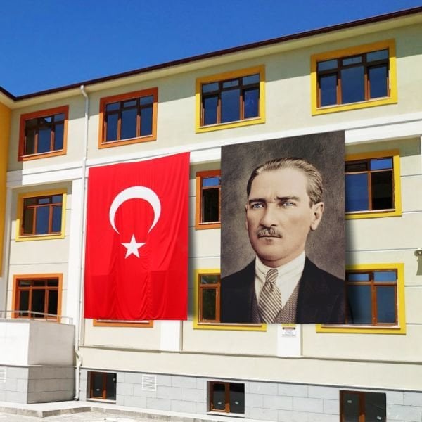 Atatürk Posteri ve Türk Bayrağı Raşel Kumaş 200X300 cm -3