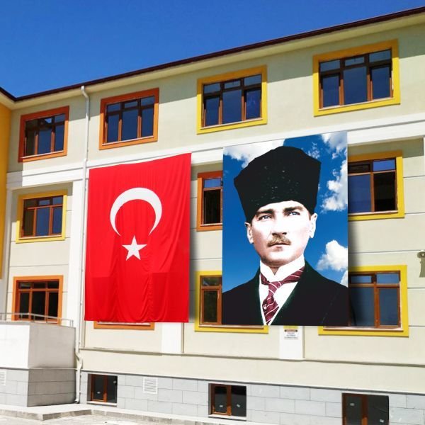 Atatürk Posteri ve Türk Bayrağı Raşel Kumaş 200X300 cm -4
