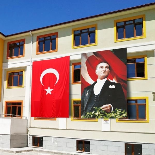 Atatürk Posteri ve Türk Bayrağı Raşel Kumaş 200X300 cm -5