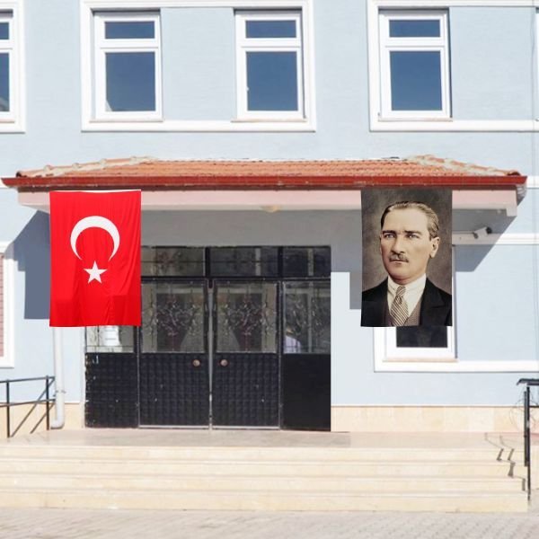 Atatürk Posteri ve Türk Bayrağı Raşel Kumaş 100x150 cm -3
