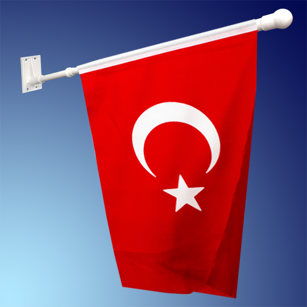 Duvar Montajlı Direk ve Türk Bayrağı