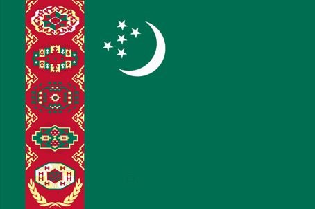 Türkmenistan 15x22,5 Masa Bayrağı (Direksiz)