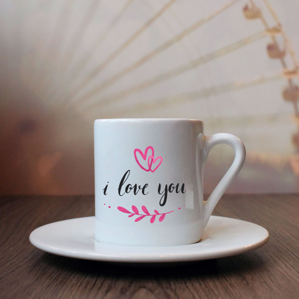 Love Temalı Kahve Fincanı -4-