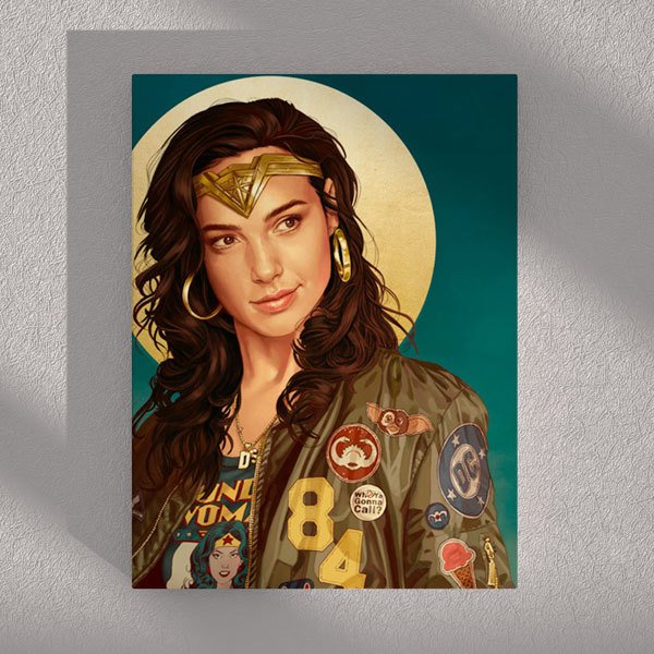 Wonder Woman Karikatür Kanvas Tablo 30x45 cm