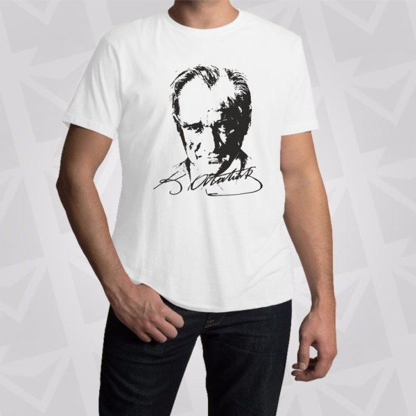 Atatürklü Beyaz T-Shirt-Medium