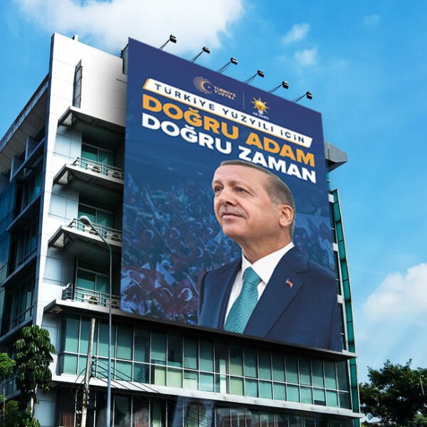 Recep Tayyip Erdoğan Kumaş Seçim Posteri 300x450 cm