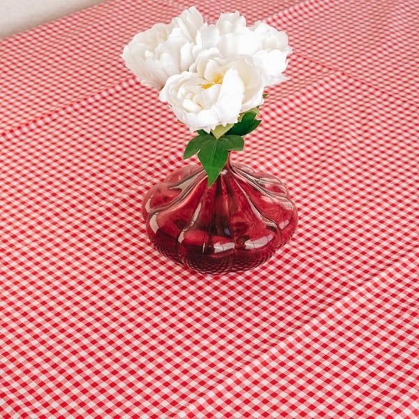 Pötikare Masa Örtüsü Kırmızı- Beyaz (Büyük Kareli- Küçük Kareli ) 160x160 cm- 2 adet