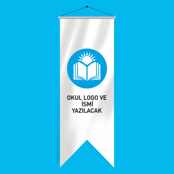Okul Logo Basklı Kırlangıç Flama 70x200 cm