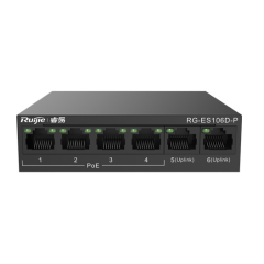 4-port 10/100mbps + 2 Upper-link Port 10/100mbps RG-ES106D-P