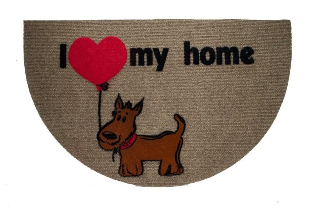 Giz Home İtalyan Luna Kapı Paspası 40X65 Yarımay Kahve My Home Köpek