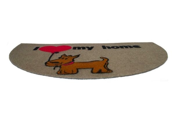 Giz Home İtalyan Luna Kapı Paspası 40X65 Yarımay Kahve My Home Köpek