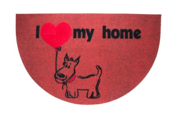 Giz Home İtalyan Luna Kapı Paspası 40X65 Yarımay Kırmızı My Home Köpek