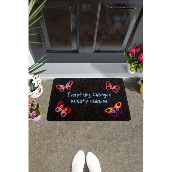 Giz Home İtalyan Kokardo Kapı Paspası 40X70 Renkli Kelebekler