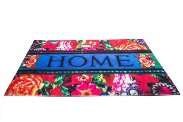 Giz Home Rock&Roll Kapı Paspası 45X75 Çiçekli Home