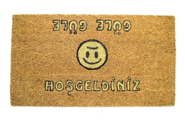 Giz Home Koko Kapı Paspası 33X60 Hoşgeldin-Güle Güle Smile