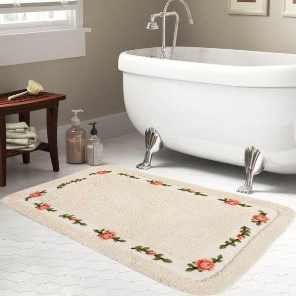 Giz Home Gül Banyo Paspası 70X120 Cream