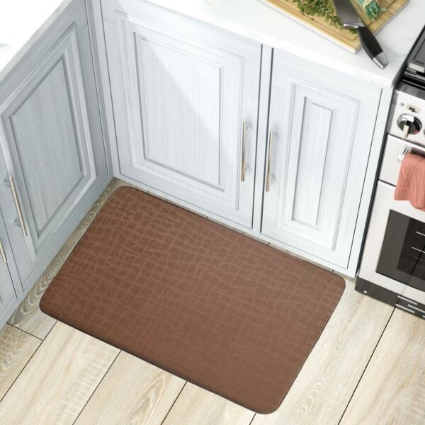 Giz Home Comfort Mat Mutfak Paspası 45X75  Kahve Mozaik
