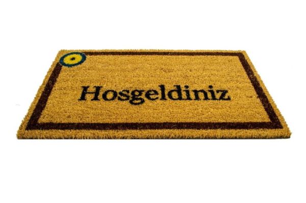 Giz Home Koko Kapı Paspası 33X55 Hoşgeldiniz Nazar Kahve