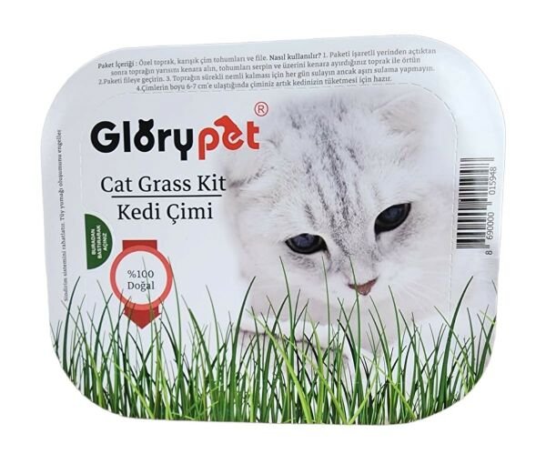 Gıory Pet Cat Grass Kit %100 Doğal Fileli Kedi Çimi (tüy Yumağı Önleyici)