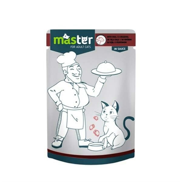 Master Pouch Jöle İçinde Dana Etli Yetişkin Kedi Konservesi 80gr