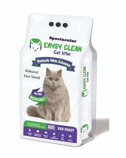 eaysclean Eaysyclean Mükemmel Kokusuz İnce Taneli Kedi Kumu 20 Lt.