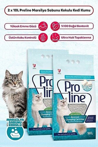 Proline Proline Marsilya Sabunu Kokulu Kedi Kumu 2x10 L ( 2 Adet 10 L )