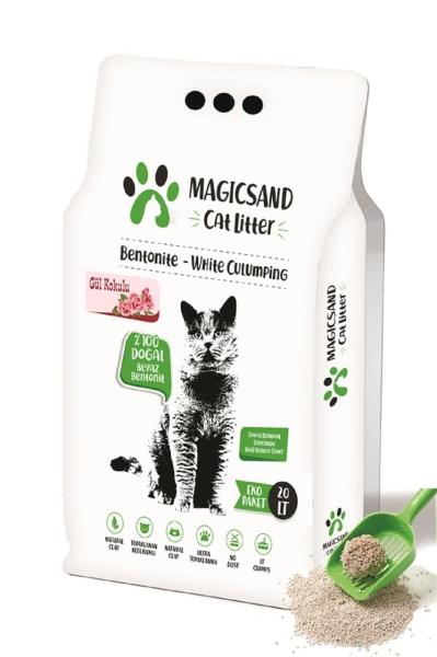 Magicsand Cat Litter Gül kokulu Kedi Kumu 20 lt ince taneli