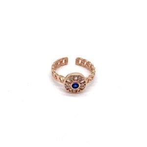 Navy Round Stone Ring Chain