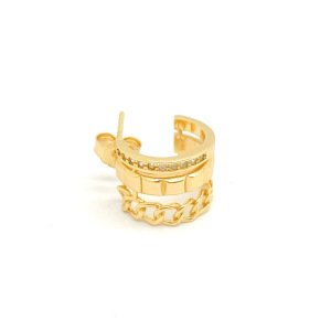 Gümüş Gold Kalın Minik Halka Küpe -1cm—adet-