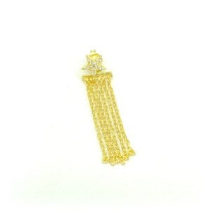Gümüş Zincirli Gold Yıldız Küpe -adet-